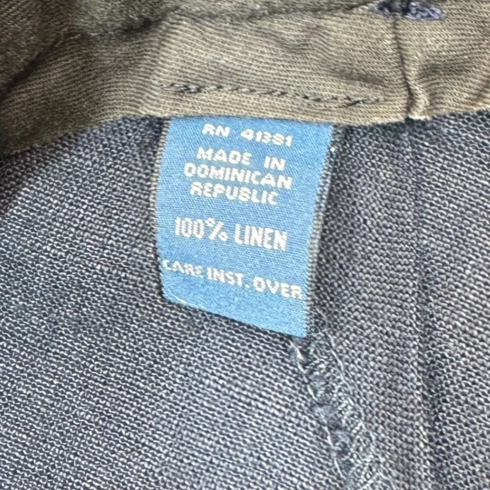 Vintage Polo Ralph Lauren Pants Mens 38x32 Blue Linen Buckle Pleated Cuffed